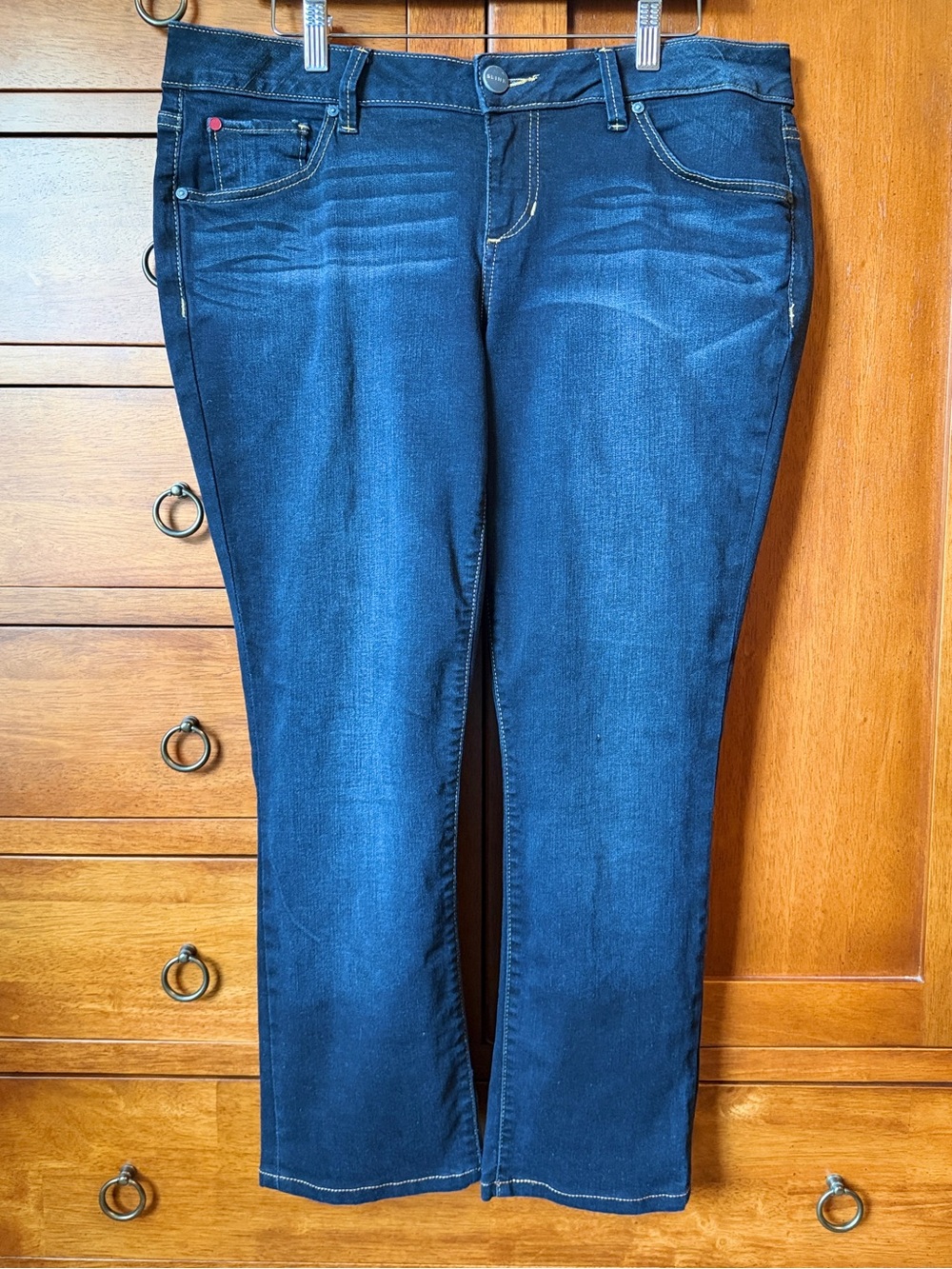 SLINK Curvy Straight Leg Jeans Dark Wash Stretch Denim 12 Short